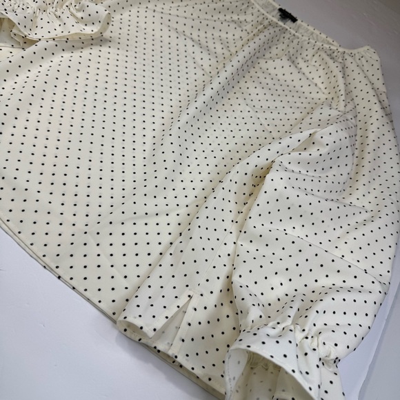Talbots Blouse Women's Size 3 XP Cream Polyester Polka Dot Top Relax Fit Casual - Picture 6 of 13